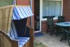 Spiekeroog Ferienwohnung Picks Logierhaus, Neubau App. N3 - Terrasse mit Strandkorb