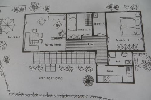 Spiekeroog Ferienhaus Posaunenhaus - 1 - Grundriss