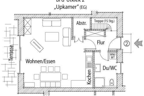 Spiekeroog Ferienwohnung Spiekeroog Ferientraum &quot;Bi d´ Utkiek&quot; - Gebäude I Wohnung Upkamer EG