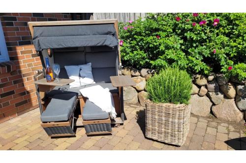 Sylt Ferienwohnung Appartement Glücklich am Meer - Terrasse 