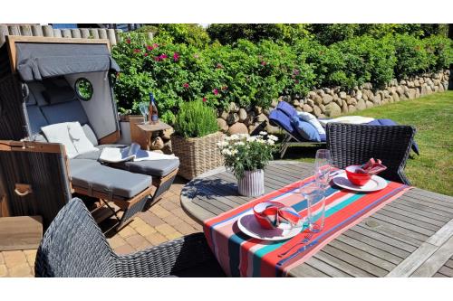 Sylt Ferienwohnung Appartement Glücklich am Meer - Terrasse 